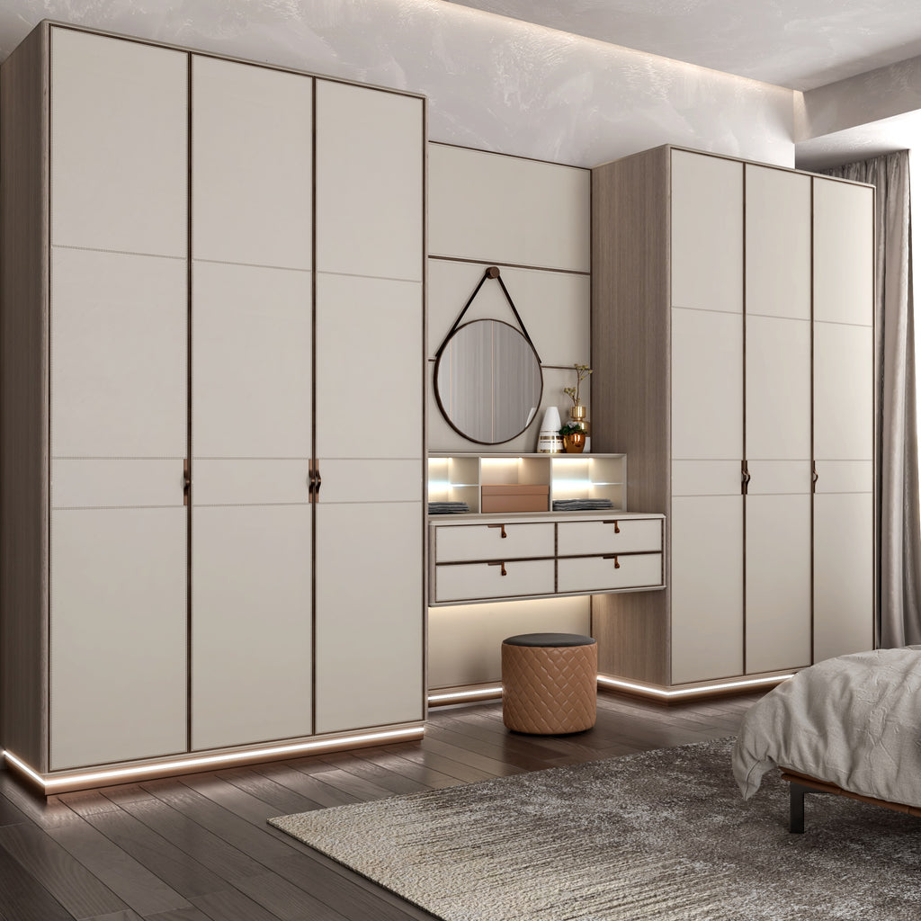 Modern White Melamine Walk-in Wooden Closet Storage Wardrobe Simple Design Clothes Storage Cabinet for Bedroom Home Furniture