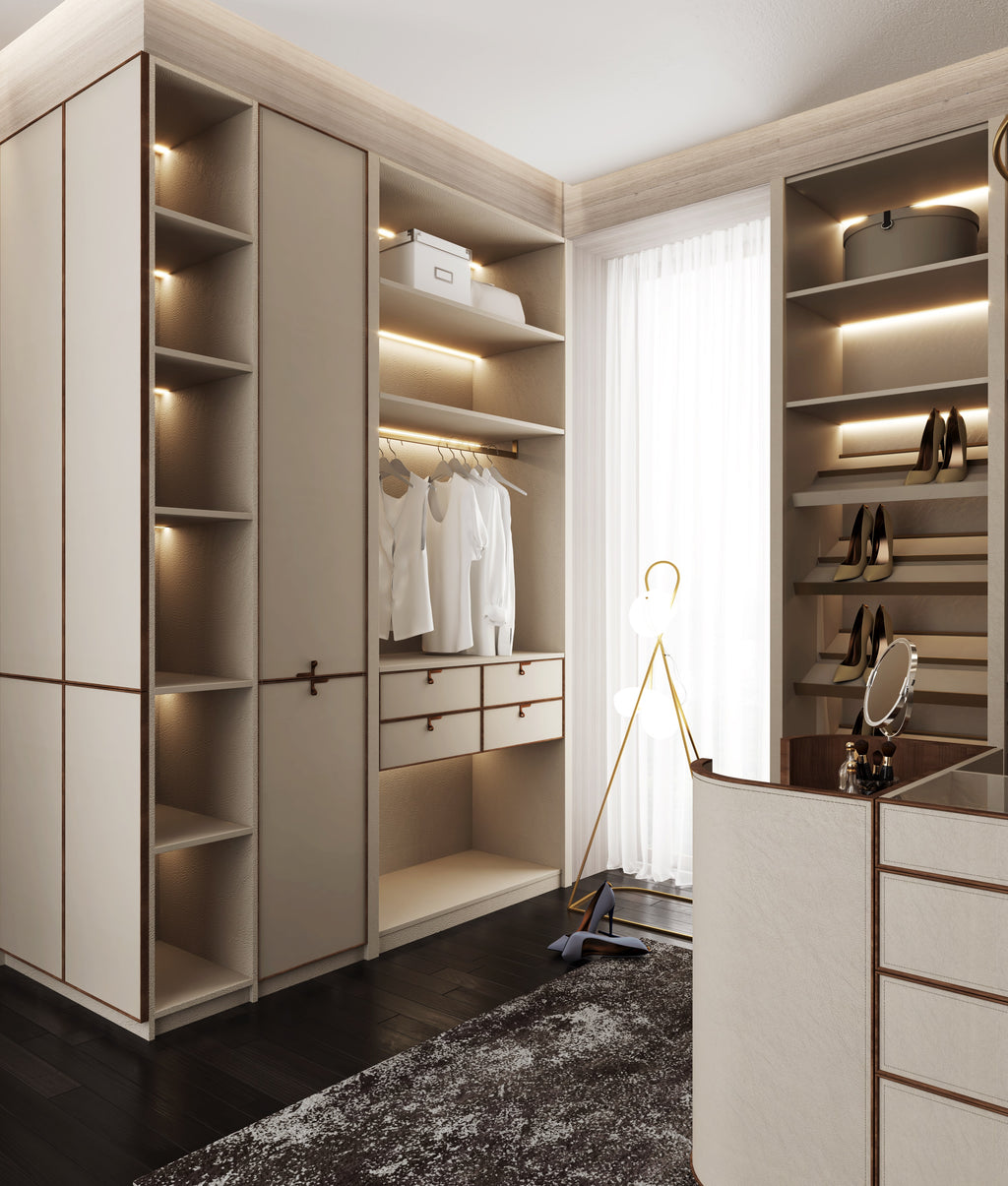 Modern White Melamine Walk-in Wooden Closet Storage Wardrobe Simple Design Clothes Storage Cabinet for Bedroom Home Furniture