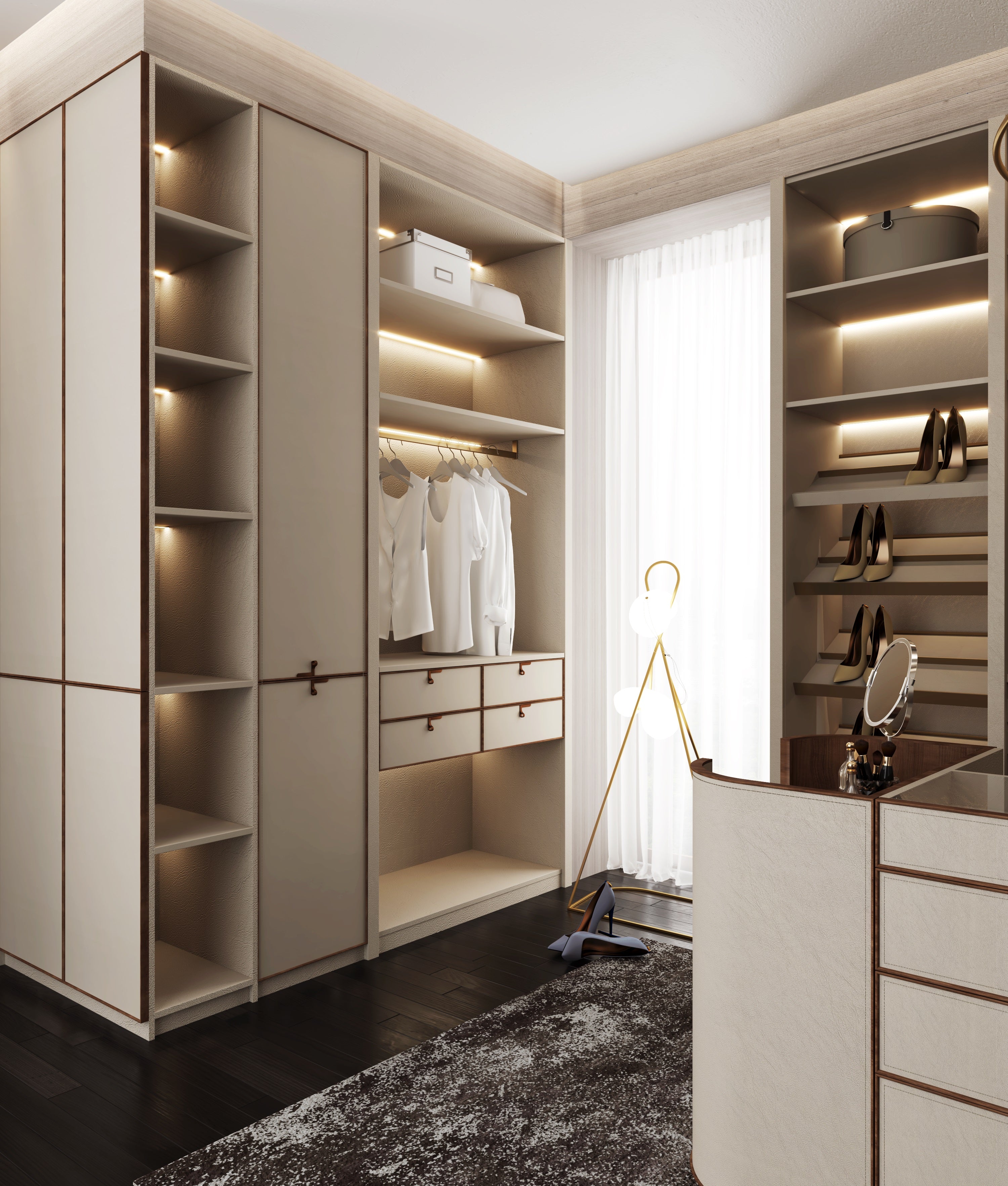 Modern White Melamine Walk-in Wooden Closet Storage Wardrobe Simple Design Clothes Storage Cabinet for Bedroom Home Furniture