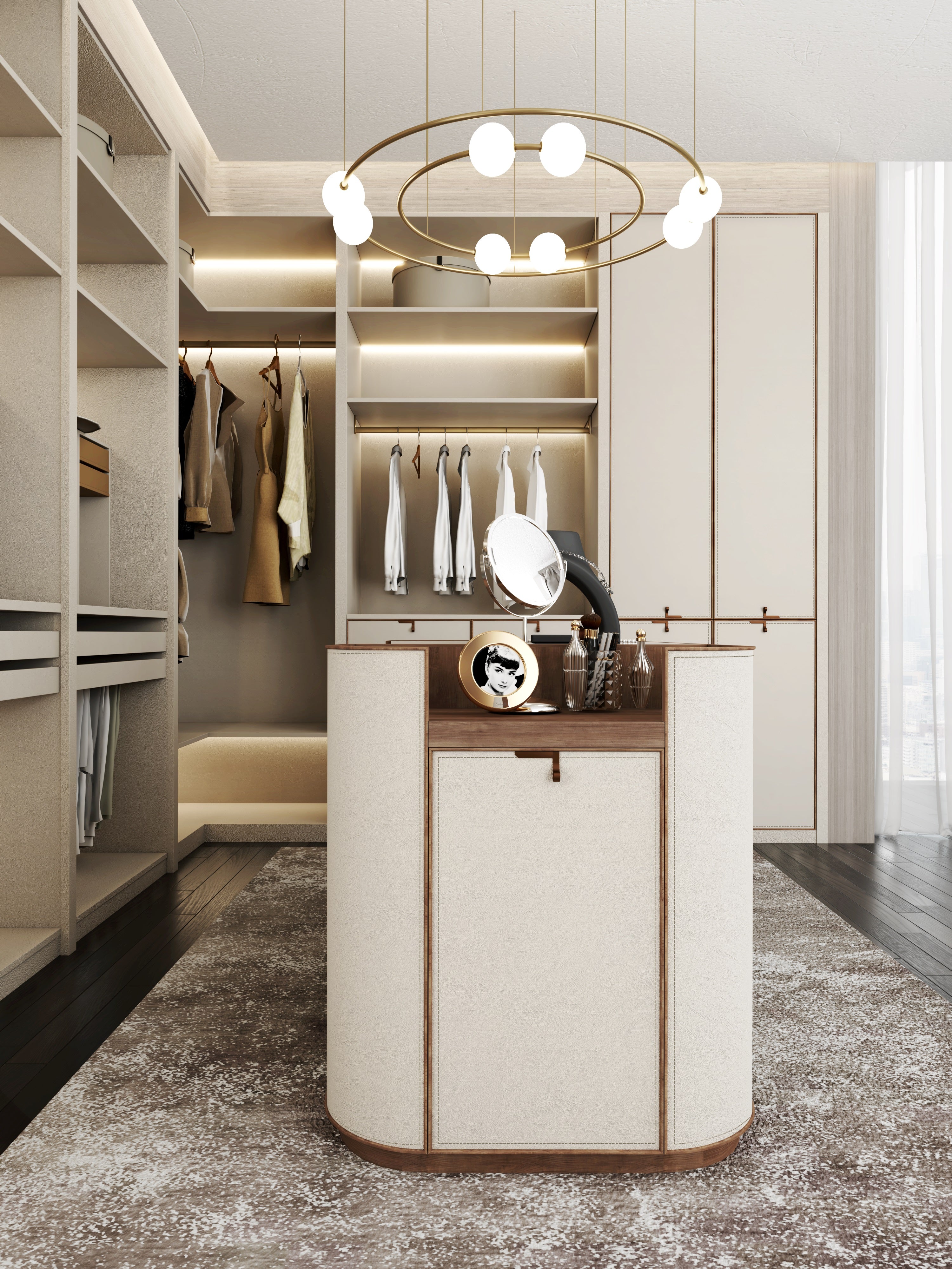 Modern White Melamine Walk-in Wooden Closet Storage Wardrobe Simple Design Clothes Storage Cabinet for Bedroom Home Furniture